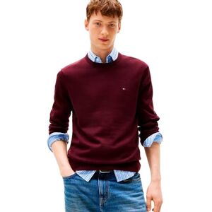 Tommy Hilfiger Men’s Essential Cotton Round Neck Jumper, Red (Deep Burgundy), XXL Tommy Hilfiger Men’s Essential Cotton Round Neck Jumper, Red (Deep Burgundy), XXL