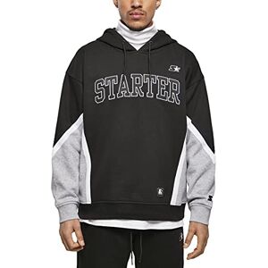 STARTER BLACK LABEL Men's Starter Throwback Hoody Hooded Sweatshirt, Black/heathergrey, L STARTER BLACK LABEL Men's Starter Throwback Hoody Hooded Sweatshirt, Black/heathergrey, L