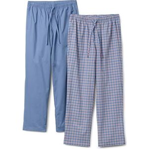 Amazon Essentials Men's Full-Length Relaxed-Fit Pyjama Trousers, Pack of 2, Check/Cornflower Blue, XL Amazon Essentials Men's Full-Length Relaxed-Fit Pyjama Trousers, Pack of 2, Check/Cornflower Blue, XL