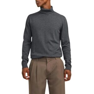 JACK & JONES Men's Jjebasic Knit Roll Neck Noos Knitted Jumper, Dark Grey Blend, L JACK & JONES Men's Jjebasic Knit Roll Neck Noos Knitted Jumper, Dark Grey Blend, L