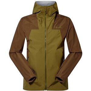 Berghaus Men's Deluge Pro Waterproof Shell Jacket Adjustable Durable Coat Rain Protection, Oak Moss/Bark, S Berghaus Men's Deluge Pro Waterproof Shell Jacket Adjustable Durable Coat Rain Protection, Oak Moss/Bark, S