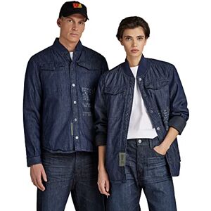 G-STAR Men's Bomber Collar Overshirt, Blue (rinsed D20966-D013-082), L G-STAR Men's Bomber Collar Overshirt, Blue (rinsed D20966-D013-082), L