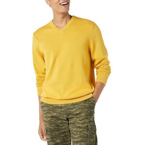 Amazon Essentials Men's V-Neck Pullover Jumper (Available in Big & Tall), Gold, S Amazon Essentials Men's V-Neck Pullover Jumper (Available in Big & Tall), Gold, S