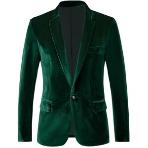 RONGKAI Mens Velvet Blazer Slim Fit Fashion Suit Jacket for Wedding Prom Dinner Party, Green, S RONGKAI Mens Velvet Blazer Slim Fit Fashion Suit Jacket for Wedding Prom Dinner Party, Green, S