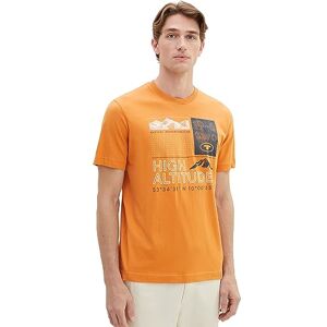 TOM TAILOR Men's 1039556 T-Shirt, 32243 Tomato Cream Orange, S TOM TAILOR Men's 1039556 T-Shirt, 32243 Tomato Cream Orange, S