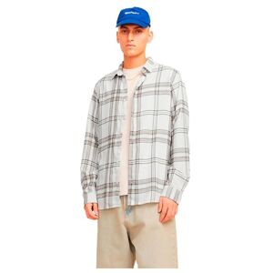 JACK & JONES Men's Jorjoshua Flannel Check Shirt Ls Long Sleeve, Cloud Dancer/Checks:Checks, M JACK & JONES Men's Jorjoshua Flannel Check Shirt Ls Long Sleeve, Cloud Dancer/Checks:Checks, M