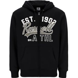 Russell Athletic Mens Hit-zip Through Hoody Sweatshirt, Black, L EU Russell Athletic Mens Hit-zip Through Hoody Sweatshirt, Black, L EU
