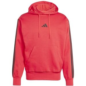 adidas Men's ESSENTIAL THREE STRIPES FLEECE HOODIE, pure ruby/black, XS adidas Men's ESSENTIAL THREE STRIPES FLEECE HOODIE, pure ruby/black, XS