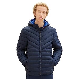 Tom Tailor Denim Men's 1039214 Lightweight Quilted Jacket with Hood, 10690-knitted Navy, XXL Tom Tailor Denim Men's 1039214 Lightweight Quilted Jacket with Hood, 10690-knitted Navy, XXL