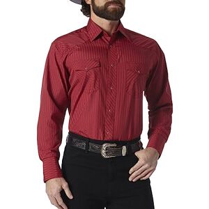 Wrangler Men's Sport Western Two Pocket Long Sleeve Snap Shirt Shirt, Wine, XXL Wrangler Men's Sport Western Two Pocket Long Sleeve Snap Shirt Shirt, Wine, XXL