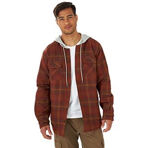 Wrangler Authentics Men's Long Sleeve Quilted Lined Flannel Shirt Jacket with Hood, Toffee, XL Wrangler Authentics Men's Long Sleeve Quilted Lined Flannel Shirt Jacket with Hood, Toffee, XL