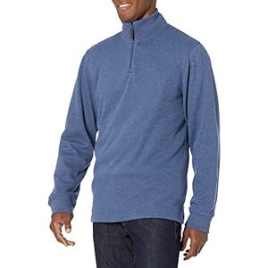 Amazon Essentials Men's Quarter-Zip French Rib Jumper, Blue Heather, L Amazon Essentials Men's Quarter-Zip French Rib Jumper, Blue Heather, L