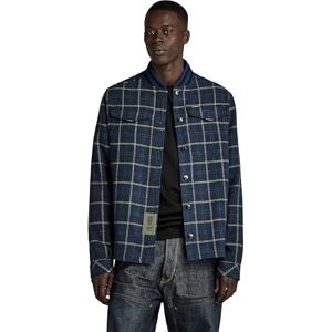 G-STAR Men's Bomber Collar Overshirt, Multicolour (rank blue dash check D20662-D406-G085), L G-STAR Men's Bomber Collar Overshirt, Multicolour (rank blue dash check D20662-D406-G085), L