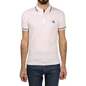 Calvin Klein Men's Tipping Slim Polo J30j315603 S/S Polos, White, L Calvin Klein Men's Tipping Slim Polo J30j315603 S/S Polos, White, L
