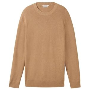 TOM TAILOR Men's 1038238 Cosy Basic Crewneck Knit Sweater, 32722-Beach Sand Melange, XL TOM TAILOR Men's 1038238 Cosy Basic Crewneck Knit Sweater, 32722-Beach Sand Melange, XL