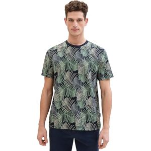 TOM TAILOR Men's 1040946 T-Shirt, 35095-Navy Multicolor Leaf Design, XL TOM TAILOR Men's 1040946 T-Shirt, 35095-Navy Multicolor Leaf Design, XL