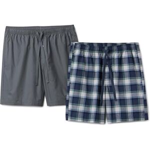 Amazon Essentials Men's Lounge Cotton Stretch Poplin Pyjama Shorts, Pack of 2, Charcoal/Country Plaid, XXL Amazon Essentials Men's Lounge Cotton Stretch Poplin Pyjama Shorts, Pack of 2, Charcoal/Country Plaid, XXL