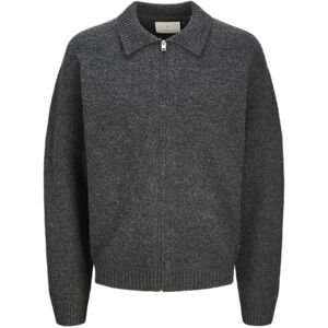 JACK & JONES Men's Jprccfox Knit Zip Cardigan Sweater, Dark Grey Blend, L JACK & JONES Men's Jprccfox Knit Zip Cardigan Sweater, Dark Grey Blend, L