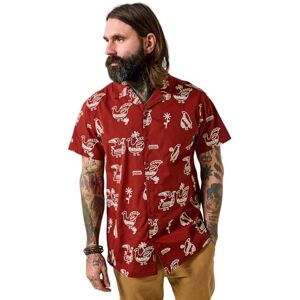 Joe Browns Mens Embroidered Bird Open Flat Collar Shirt, Rust, L UK Joe Browns Mens Embroidered Bird Open Flat Collar Shirt, Rust, L UK