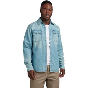 G-STAR Men's 3301 Straight Shirt, Blue (sun faded cadet blue D12698-D303-D897), XXL G-STAR Men's 3301 Straight Shirt, Blue (sun faded cadet blue D12698-D303-D897), XXL