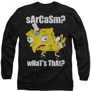 SPONGEBOB SQUAREPANTS Spongebob SarcaSmall Meme Mens Long Sleeve T Shirt, Black, XX-Large SPONGEBOB SQUAREPANTS Spongebob SarcaSmall Meme Mens Long Sleeve T Shirt, Black, XX-Large