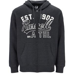 Russell Athletic Mens Hit-zip Through Hoody Sweatshirt, Winter Charcoal Marl, XXL EU Russell Athletic Mens Hit-zip Through Hoody Sweatshirt, Winter Charcoal Marl, XXL EU