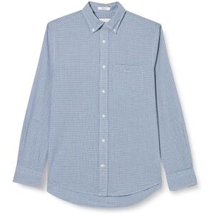 GANT Men's Reg Poplin Micro Gingham Shirt, College Blue, 3XL GANT Men's Reg Poplin Micro Gingham Shirt, College Blue, 3XL
