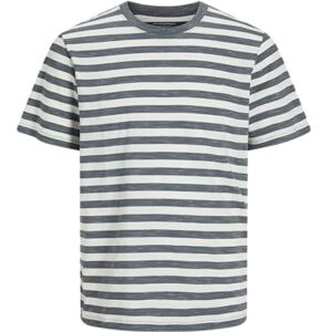 JACK & JONES Men's Jorvarenna Stripe Tee Ss Crew Neck, Stormy Weather, M JACK & JONES Men's Jorvarenna Stripe Tee Ss Crew Neck, Stormy Weather, M