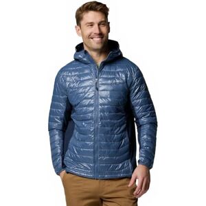 Columbia Men's Powder Pass Hybrid Hooded Jacket, Hooded Puffer Jacket, Dark Mountain/Collegiate Navy, XL Columbia Men's Powder Pass Hybrid Hooded Jacket, Hooded Puffer Jacket, Dark Mountain/Collegiate Navy, XL