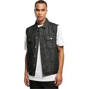 Urban Classics Men's Denim Vest Jacket, Black Washed, L Urban Classics Men's Denim Vest Jacket, Black Washed, L