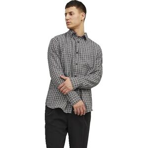 JACK & JONES Men's Jorgracia Parker Check Shirt Ls Sn Polo, Black, XL JACK & JONES Men's Jorgracia Parker Check Shirt Ls Sn Polo, Black, XL