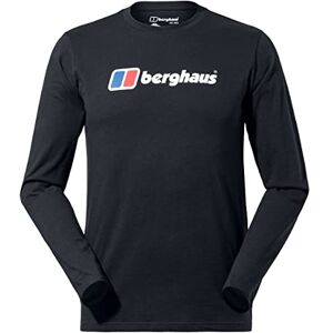 Berghaus Big Classic Logo Long Sleeve T-Shirt Crew Neck Pure Cotton, Black/Black Berghaus Big Classic Logo Long Sleeve T-Shirt Crew Neck Pure Cotton, Black/Black