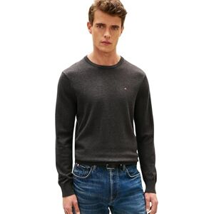 Tommy Hilfiger Men’s Essential Cotton Round Neck Jumper, Grey (Dark Grey Heather), XXL Tommy Hilfiger Men’s Essential Cotton Round Neck Jumper, Grey (Dark Grey Heather), XXL