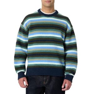 Amazon Essentials Men's Relaxed-Fit Faux Mohair Crewneck Pullover Jumper, Navy Blue Stripe Knit, XXL Amazon Essentials Men's Relaxed-Fit Faux Mohair Crewneck Pullover Jumper, Navy Blue Stripe Knit, XXL