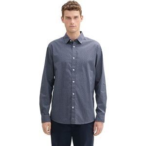 TOM TAILOR Men's 1043806 Regular fit Shirt with Pattern, 36667-Stormy Blue Fade Stripe Design, M TOM TAILOR Men's 1043806 Regular fit Shirt with Pattern, 36667-Stormy Blue Fade Stripe Design, M