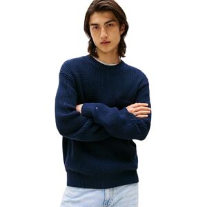 Tommy Jeans Men’s Script Chunky Knit Jumper, Blue (Dark Night Navy), L Tommy Jeans Men’s Script Chunky Knit Jumper, Blue (Dark Night Navy), L
