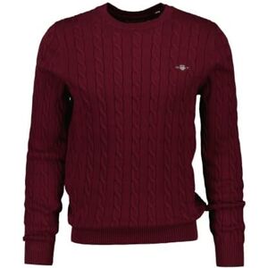 GANT Men's Cotton Cable C-Neck Pullover Sweater, Ruby red, XXL GANT Men's Cotton Cable C-Neck Pullover Sweater, Ruby red, XXL