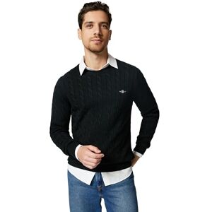 GANT Men's 8050601-5-XXXL Cotton Cable C-Neck, Black, XXXL GANT Men's 8050601-5-XXXL Cotton Cable C-Neck, Black, XXXL