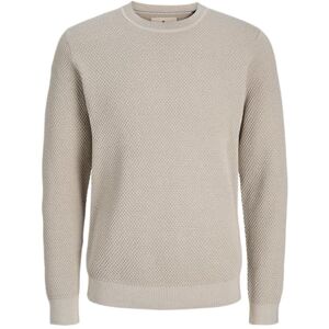 JACK & JONES Men's Jprblunoah Knit Crew Neck Bf Jumper, Feather Gray/Detail:Twist/Full Structure, XS JACK & JONES Men's Jprblunoah Knit Crew Neck Bf Jumper, Feather Gray/Detail:Twist/Full Structure, XS