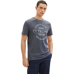 TOM TAILOR Men's T-Shirt 1035635, 19932 Navy Grindle Structure, M TOM TAILOR Men's T-Shirt 1035635, 19932 Navy Grindle Structure, M