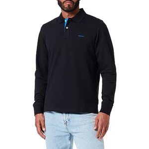 GANT Men's REG Contrast Pique LS Rugger Polo Shirt, Black, Standard, Black, 3XL GANT Men's REG Contrast Pique LS Rugger Polo Shirt, Black, Standard, Black, 3XL