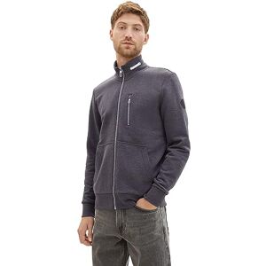 TOM TAILOR Men's 1038716 Sweat Jacket, 11086-Dark Grey Melange, S TOM TAILOR Men's 1038716 Sweat Jacket, 11086-Dark Grey Melange, S
