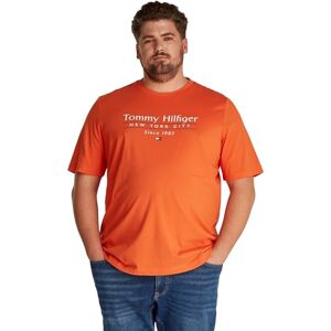 Tommy Hilfiger Men’s Short Sleeve Centre Stack Cotton T-Shirt, Orange (Brilliant Orange), 3XL Tommy Hilfiger Men’s Short Sleeve Centre Stack Cotton T-Shirt, Orange (Brilliant Orange), 3XL