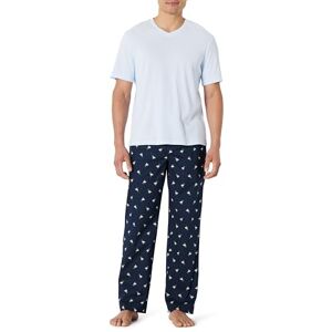 Amazon Essentials Men's Cotton Stretch Poplin Pyjama Trousers and Cotton Jersey T-Shirt Set, Ducks/Light Blue, M Amazon Essentials Men's Cotton Stretch Poplin Pyjama Trousers and Cotton Jersey T-Shirt Set, Ducks/Light Blue, M