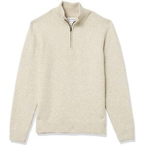Amazon Essentials Men's Long-Sleeve Soft Touch Quarter-Zip Jumper, Off-White, L Amazon Essentials Men's Long-Sleeve Soft Touch Quarter-Zip Jumper, Off-White, L