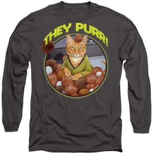 Star Trek The Purr Mens Long Sleeve T Shirt, Charcoal, Medium Star Trek The Purr Mens Long Sleeve T Shirt, Charcoal, Medium