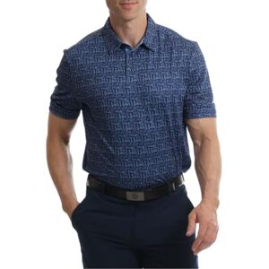 Under Par Men's Golf Polo Breathable Moisture Wicking Quick Dry Stretch Short Sleeve All Over Print Golf Polo Shirt, 2385 Navy, M Under Par Men's Golf Polo Breathable Moisture Wicking Quick Dry Stretch Short Sleeve All Over Print Golf Polo Shirt, 2385 Navy, M