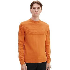 TOM TAILOR Men's 1038221 Cotton Knit Sweaters, 32243 Tomato Cream Orange, L TOM TAILOR Men's 1038221 Cotton Knit Sweaters, 32243 Tomato Cream Orange, L