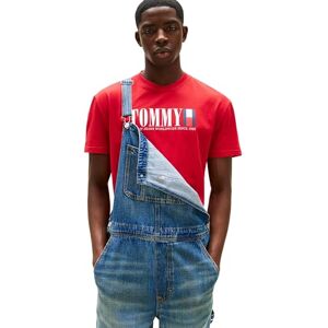 Tommy Jeans Mens TJM Reg DNA Flag Tee Ext Dm0dm21941 S/S T-Shirt, Red (Sapphire Red), XS UK Tommy Jeans Mens TJM Reg DNA Flag Tee Ext Dm0dm21941 S/S T-Shirt, Red (Sapphire Red), XS UK