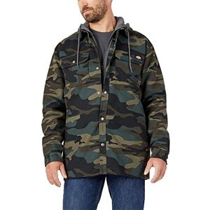 Dickies Men's Fleece Hooded Duck Shirt Jacket with Hydroshield Work Utility Outerwear, Hunter Green Camo, 2X Dickies Men's Fleece Hooded Duck Shirt Jacket with Hydroshield Work Utility Outerwear, Hunter Green Camo, 2X